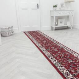 runrug Hallway Carpet Runner Rug - Soft & Comfy, 9mm - 'Traditional' in Red - Size: 70 cm x 150 cm - thumbnail 3