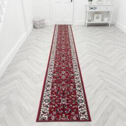 runrug Hallway Carpet Runner Rug - Soft & Comfy, 9mm - 'Traditional' in Red - Size: 70 cm x 150 cm - thumbnail 7