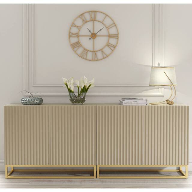 Creative Furniture Ripple Duo Sideboard 200cm - Cashmere Warm Beige Taupe Finish - image 1