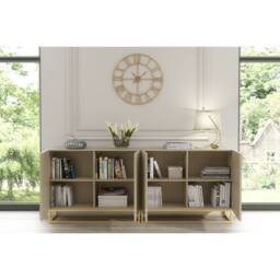 Creative Furniture Ripple Duo Sideboard 200cm - Cashmere Warm Beige Taupe Finish - thumbnail 3