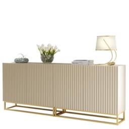 Creative Furniture Ripple Duo Sideboard 200cm - Cashmere Warm Beige Taupe Finish - thumbnail 7