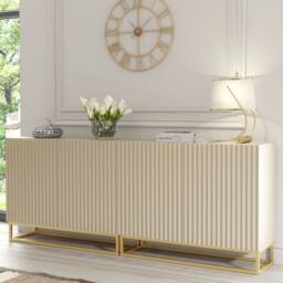 Creative Furniture Ripple Duo Sideboard 200cm - Cashmere Warm Beige Taupe Finish - thumbnail 4