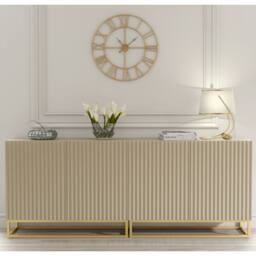 Creative Furniture Ripple Duo Sideboard 200cm - Cashmere Warm Beige Taupe Finish - thumbnail 1