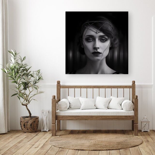 "Warren Reed - Designer Edwardian Ballerina Canvas in Black - Size: W30"" x H30""" - image 1