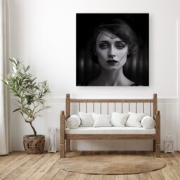 "Warren Reed - Designer Edwardian Ballerina Canvas in Black - Size: W30"" x H30""" - thumbnail 1
