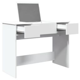 Berkfield Home Dressing Table with Mirror White 100x45x76 cm - Size: 100 x 45 x 76 cm - thumbnail 4