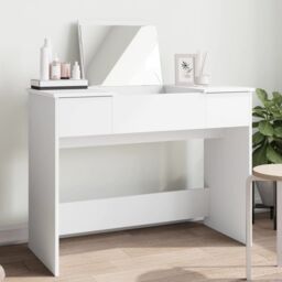 Berkfield Home Dressing Table with Mirror White 100x45x76 cm - Size: 100 x 45 x 76 cm