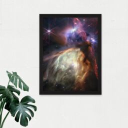"Artery8 Wall Art Print NASA James Webb Space Telescope Rho Ophiuchi Cloud Complex Large Framed Wall Décor Art in Light Oak - Size: W18"" x H24""" - thumbnail 2
