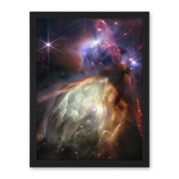 "Artery8 Wall Art Print NASA James Webb Space Telescope Rho Ophiuchi Cloud Complex Large Framed Wall Décor Art in Light Oak - Size: W18"" x H24""" - thumbnail 1