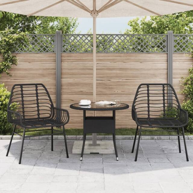 Berkfield Home Beautiful Garden Chairs 2 pcs Black Poly Rattan - image 1