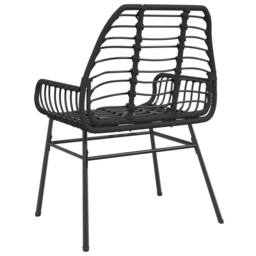 Berkfield Home Beautiful Garden Chairs 2 pcs Black Poly Rattan - thumbnail 7