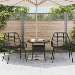 Berkfield Home Beautiful Garden Chairs 2 pcs Black Poly Rattan - thumbnail 1