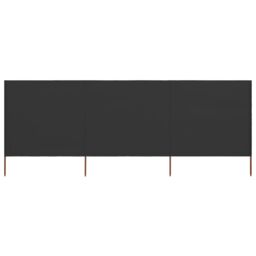 Berkfield Home 3-panel Wind Screen Fabric 400x80 cm Anthracite in Black
