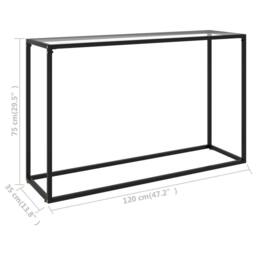 Berkfield Home Console Table Transparent 120x35x75 cm Tempered Glass in Clear - Size: 120 x 35 x 75 cm - thumbnail 6