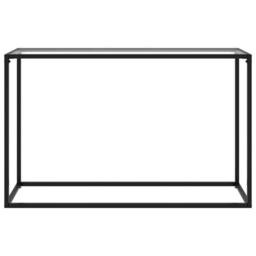 Berkfield Home Console Table Transparent 120x35x75 cm Tempered Glass in Clear - Size: 120 x 35 x 75 cm