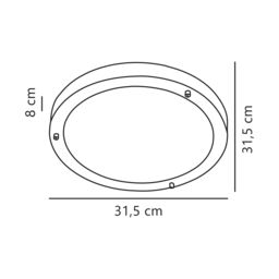 Nordlux Ancona Ceiling Light White Glass E27 IP44 Mains 32cm - thumbnail 3