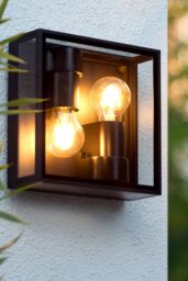 Lucide 'DUKAN' Dimmable Tiltable Stylish Outdoor Flush Ceiling Light 2xE27 in Black - thumbnail 3