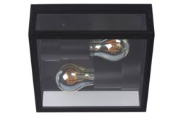Lucide 'DUKAN' Dimmable Tiltable Stylish Outdoor Flush Ceiling Light 2xE27 in Black - thumbnail 2