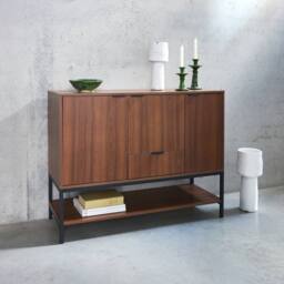 sweeek 3-door walnut sideboard in Dark Brown