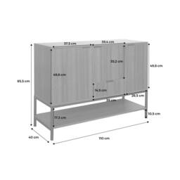 sweeek 3-door walnut sideboard in Dark Brown - thumbnail 5
