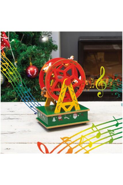 Netagon Wooden Ferris Wheel Music Box in Red - image 1
