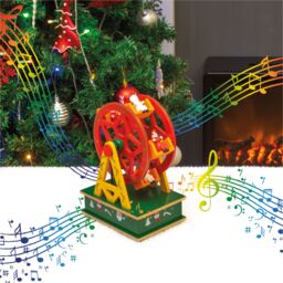 Netagon Wooden Ferris Wheel Music Box in Red - thumbnail 6