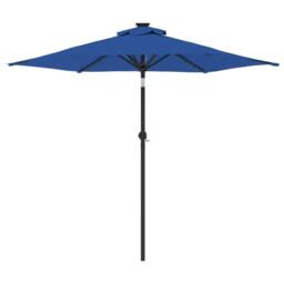 Berkfield Home Comfortable Garden Parasol with LEDs & Steel Pole Azure Blue 22 - thumbnail 5