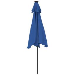 Berkfield Home Comfortable Garden Parasol with LEDs & Steel Pole Azure Blue 22 - thumbnail 7