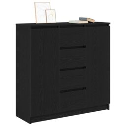 Berkfield Home Sideboard with Drawers Black Oak 100.5x35x98.5 cm Engineered Wood - thumbnail 4