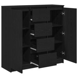 Berkfield Home Sideboard with Drawers Black Oak 100.5x35x98.5 cm Engineered Wood - thumbnail 5