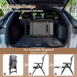 Gymax 2 Pack Folding Patio Chair Outdoor Recliner Adjustable Lounge Chair in Grey - thumbnail 7