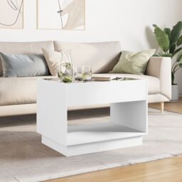 Berkfield Home Coffee Table with Infinity LED White 70x50x50 cm - Size: 70 x 50 x 50 cm - thumbnail 3