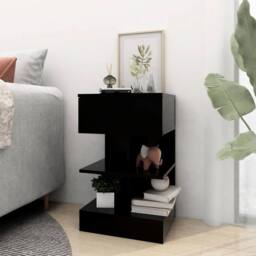 Berkfield Home Bedside Cabinets 2 pcs Black 40x35x65 cm - Size: 40 x 35 x 65 cm - thumbnail 3