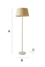 ValueLights Charlie White Single Stem Floor Lamp with Fabric Tapered Shade & LED Bulb in Beige - thumbnail 7