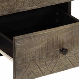 Berkfield Home Bedside Cabinet Light Grey 40x33x46 cm Solid Wood Mango - Size: 40 x 33 x 46 cm - thumbnail 7