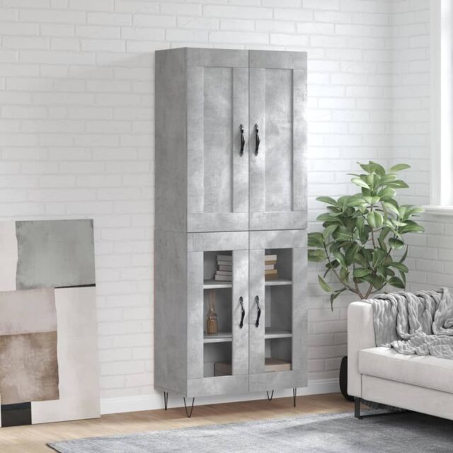 Berkfield Home Highboard Concrete Grey 69.5x34x180 cm Engineered Wood - image 1