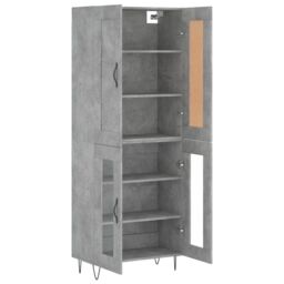 Berkfield Home Highboard Concrete Grey 69.5x34x180 cm Engineered Wood - thumbnail 4