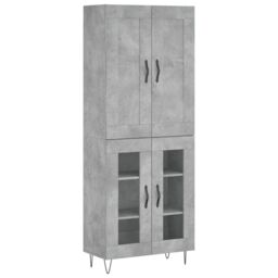 Berkfield Home Highboard Concrete Grey 69.5x34x180 cm Engineered Wood - thumbnail 2