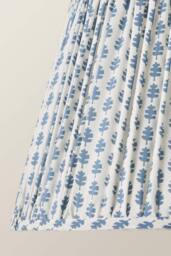 ValueLights Grange Large 45cm Floral Pleated Ceiling Pendant Lamp Shade with Bulb in Mid Blue - thumbnail 4