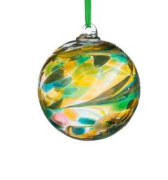 Sienna Glass 10cm Angel Orb Archangel Chamuel Green Fluorite in Light Green