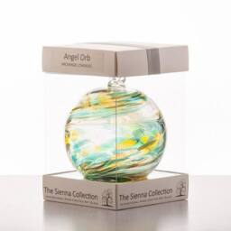 Sienna Glass 10cm Angel Orb Archangel Chamuel Green Fluorite in Light Green - thumbnail 4