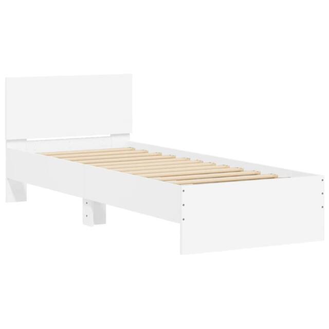 Berkfield Home Durable Bed Frame without Mattress with Headboard White 90x200 cm - image 1