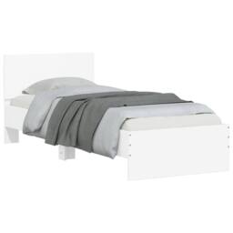 Berkfield Home Durable Bed Frame without Mattress with Headboard White 90x200 cm - thumbnail 4
