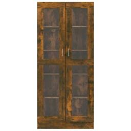 Berkfield Home Vitrine Cabinet Smoked Oak 82.5x30.5x185.5 cm Engineered Wood in Brown - thumbnail 3