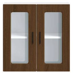 Berkfield Home Kitchen Wall Cabinet with Glass Door Porto Brown Oak - thumbnail 6