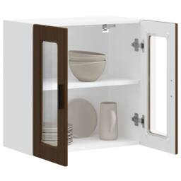 Berkfield Home Kitchen Wall Cabinet with Glass Door Porto Brown Oak - thumbnail 5