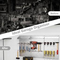 VOGREX Wall-Mounted Pegboard Organizer 3 Boards in Silver - thumbnail 5