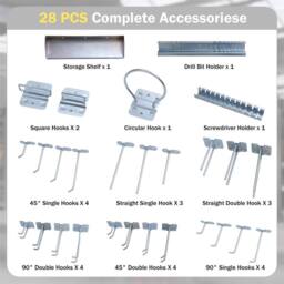 VOGREX Wall-Mounted Pegboard Organizer 3 Boards in Silver - thumbnail 6