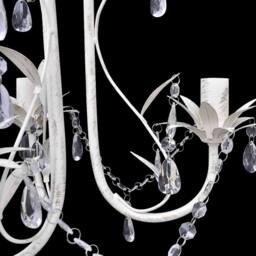 Berkfield Home Stunning Crystal Pendant Ceiling Lamp Chandelier Elegant White