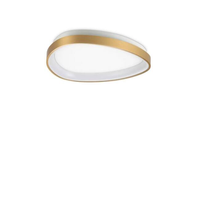Netlighting Gemini 42.5cm LED Integrated LED Semi Flush Ceiling Light Brass 2700K in Gold